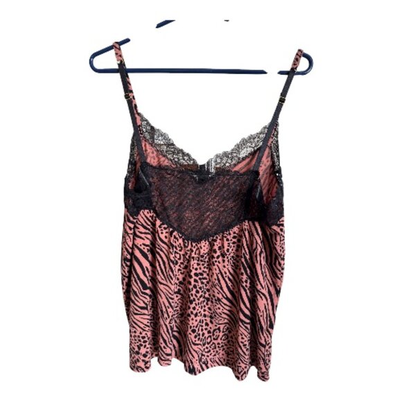 SOMA Pink & Black Animal Print Lace Cami – Size L - Picture 2 of 5
